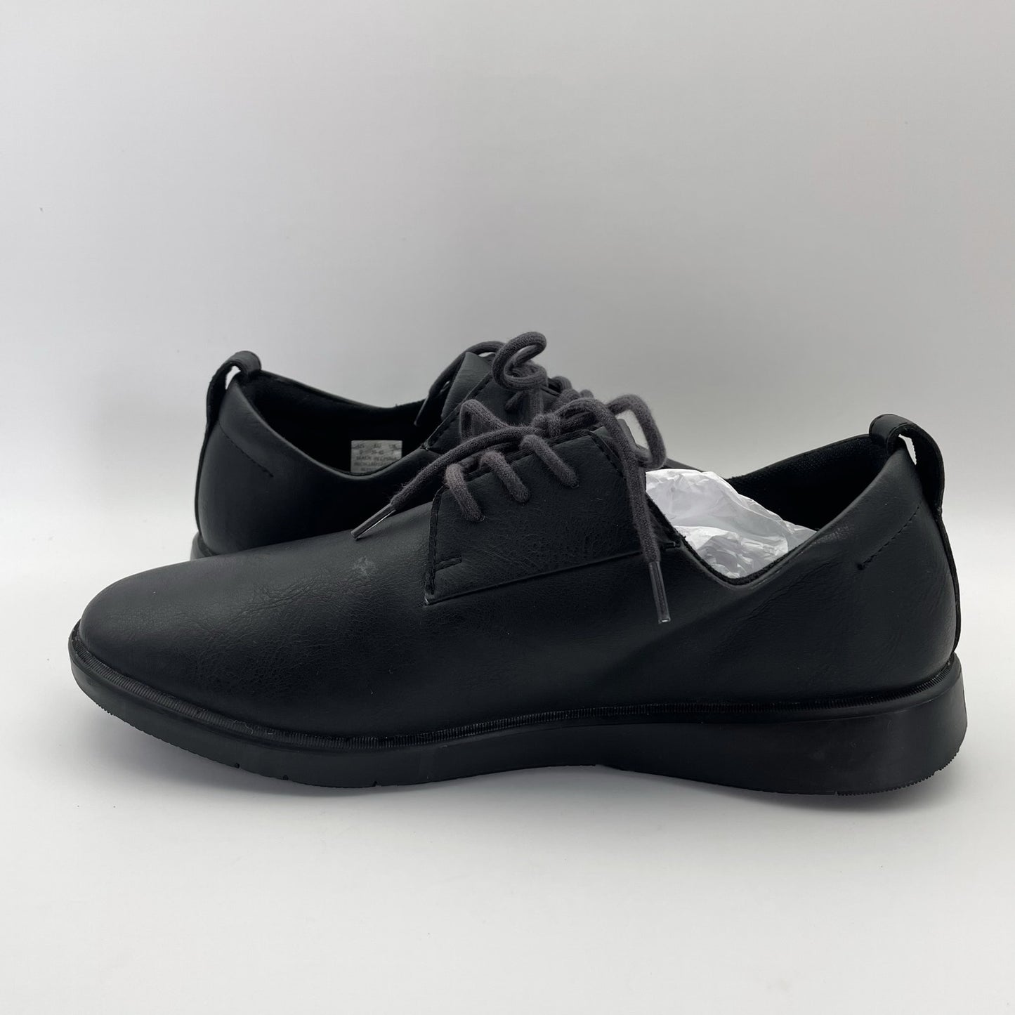 Ponto Womens The Pacific Oxford Shoe US 9 M Black Recycled Leather NWOB