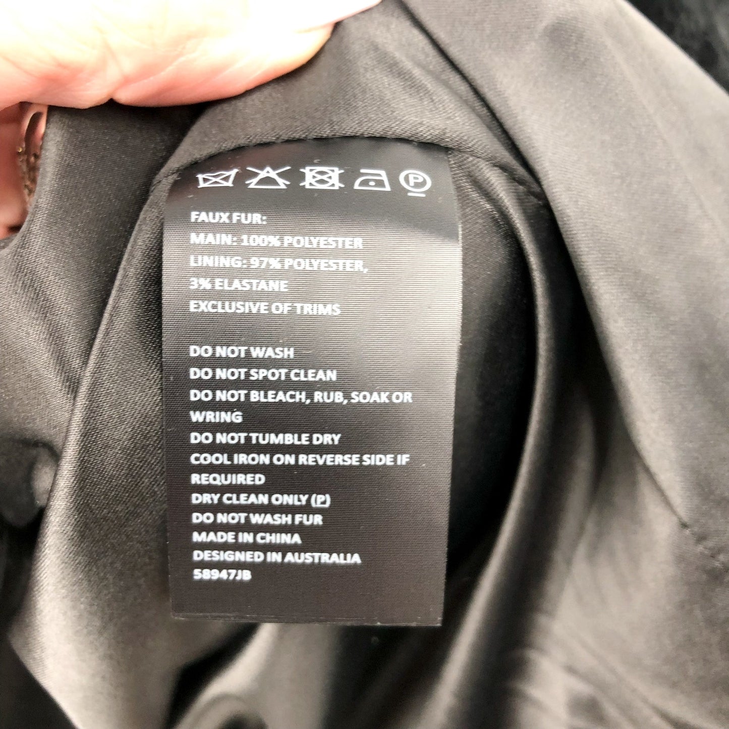 BARDOT Women's Logan Faux Fur Coat Jacket Large Black Long Sleeve NWT