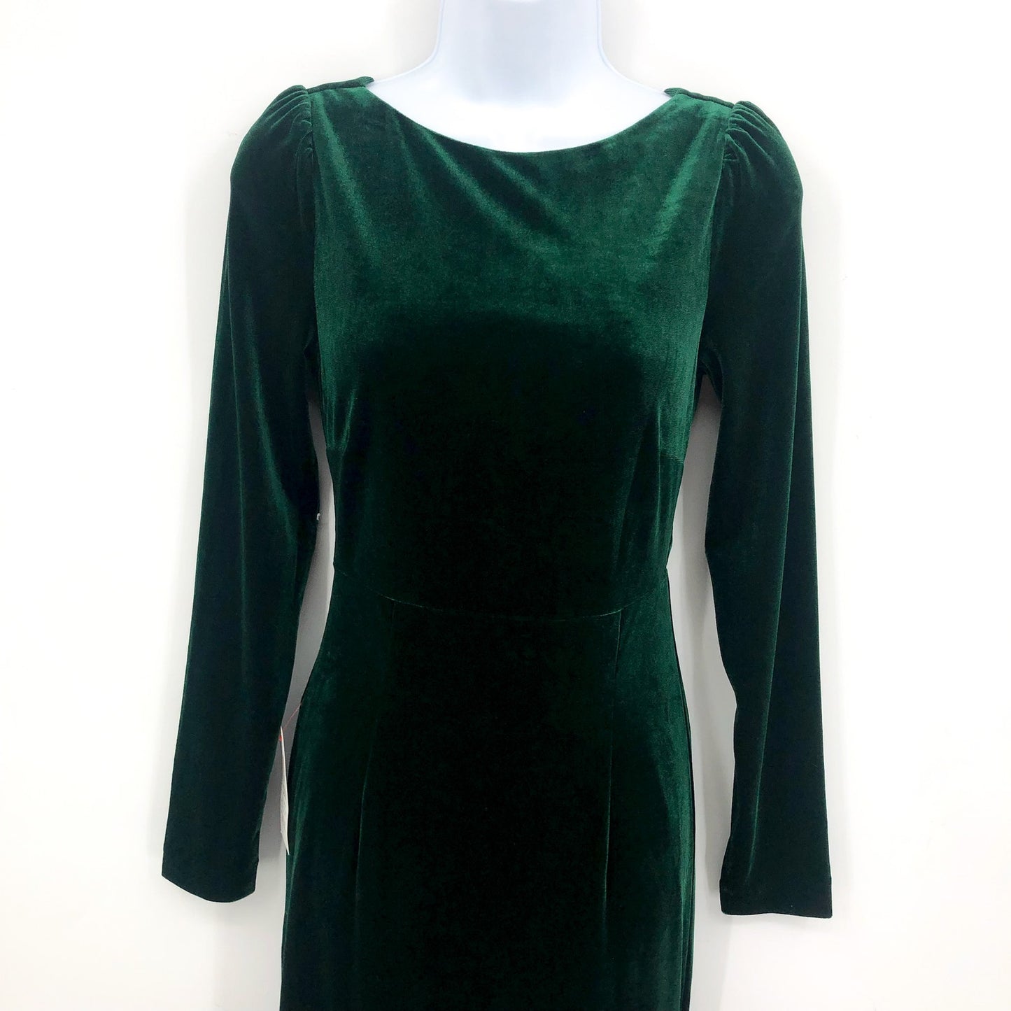 BARDOT Women's Kalani Cowl Back Velvet Dress US 4 Dark Green Long Sleeve NWT