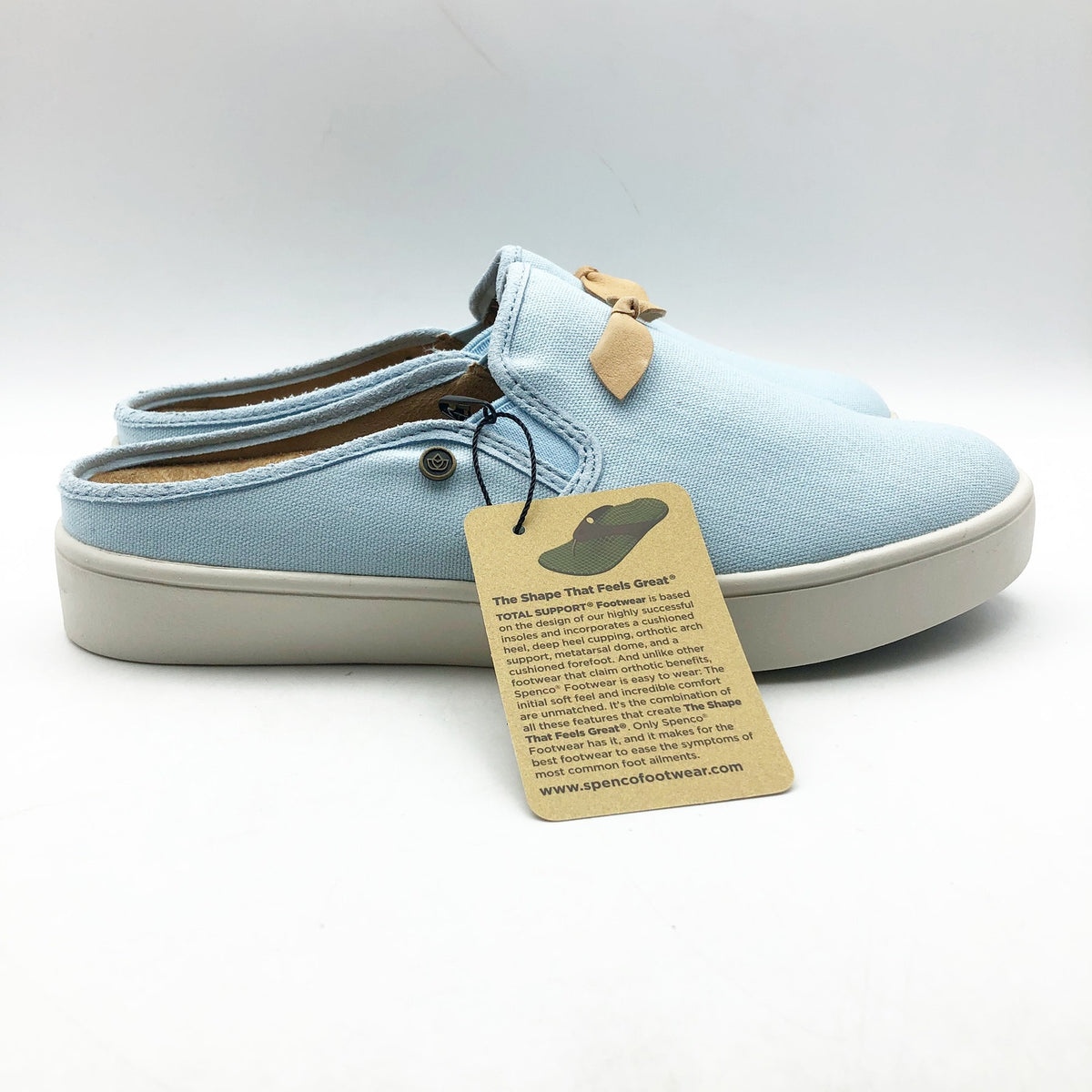 Spenco Womens Audrey Casual Slides 8 WIDE Cool Blue Slip On Sneaker Mule NIB