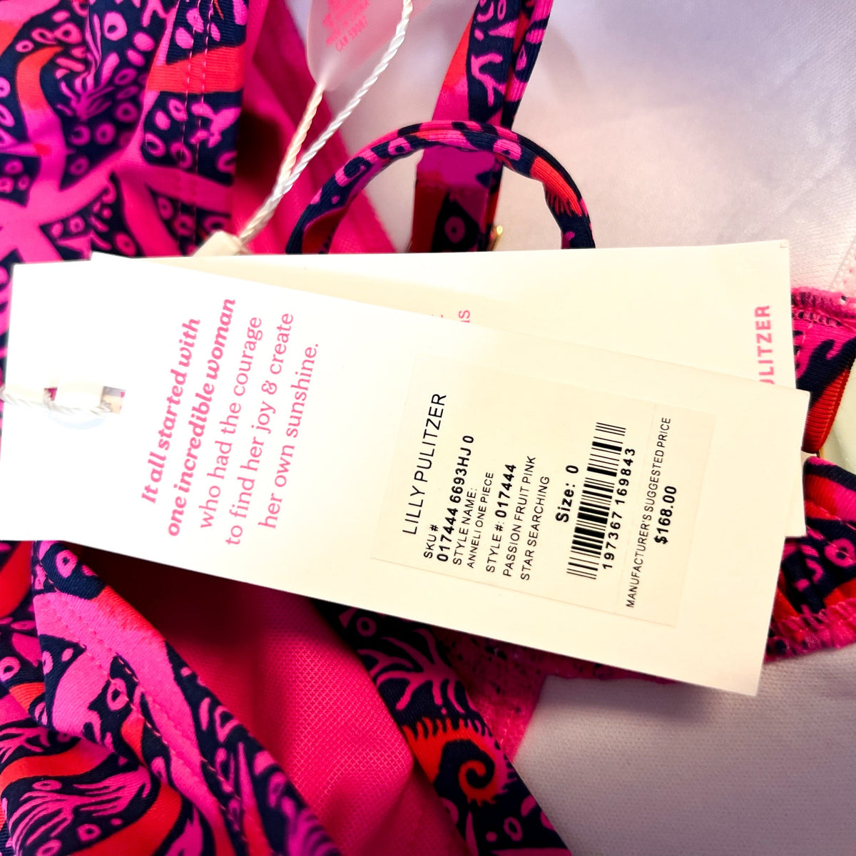 LILLY PULITZER Anneli One Piece Swimsuit Size 0 Pink Star Searching NWT