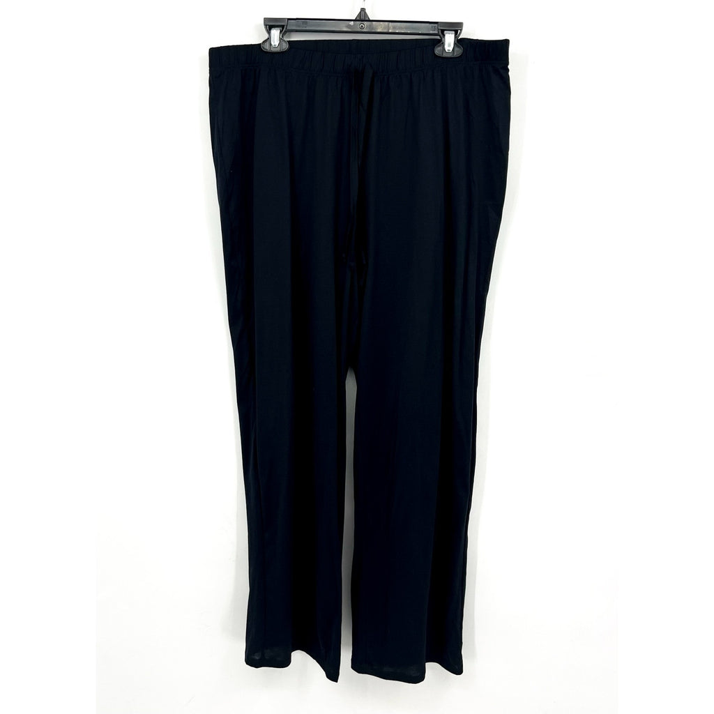 HANRO Women's Cotton Deluxe Lounge Pants XL Black Drawstring 100% Cotton NWT