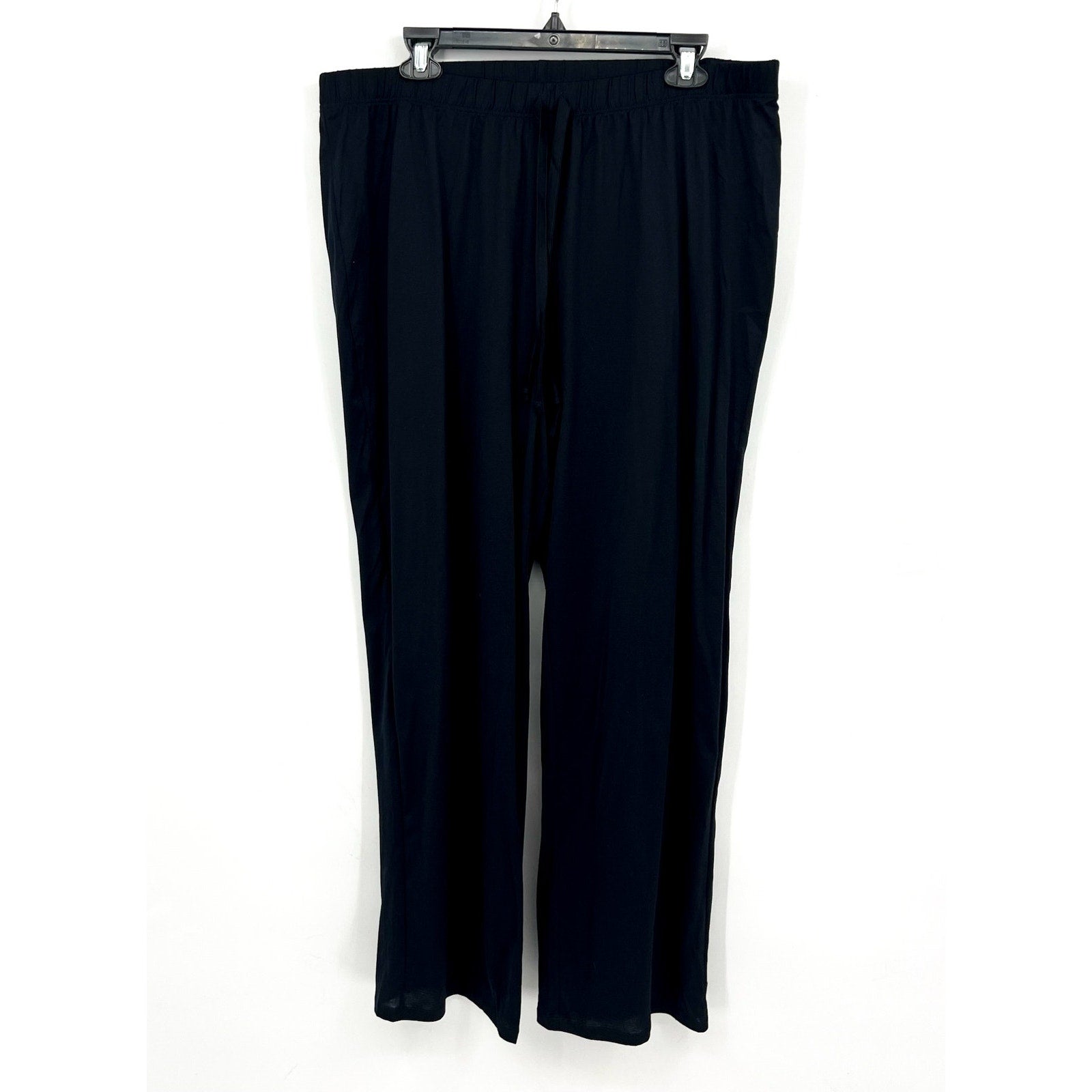 HANRO Women's Cotton Deluxe Lounge Pants XL Black Drawstring 100% Cotton NWT