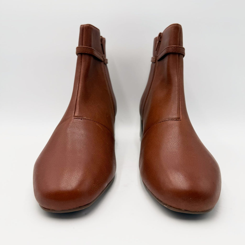 Clarks Womens Iridessa Air Ankle Boot Size 11 Wide EU 42.5 Brown Dark Tan NWOB