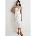MADEWELL Sweetheart Midi Tank Dress Size 4 White Double-Tie Cutout NL181 NWT