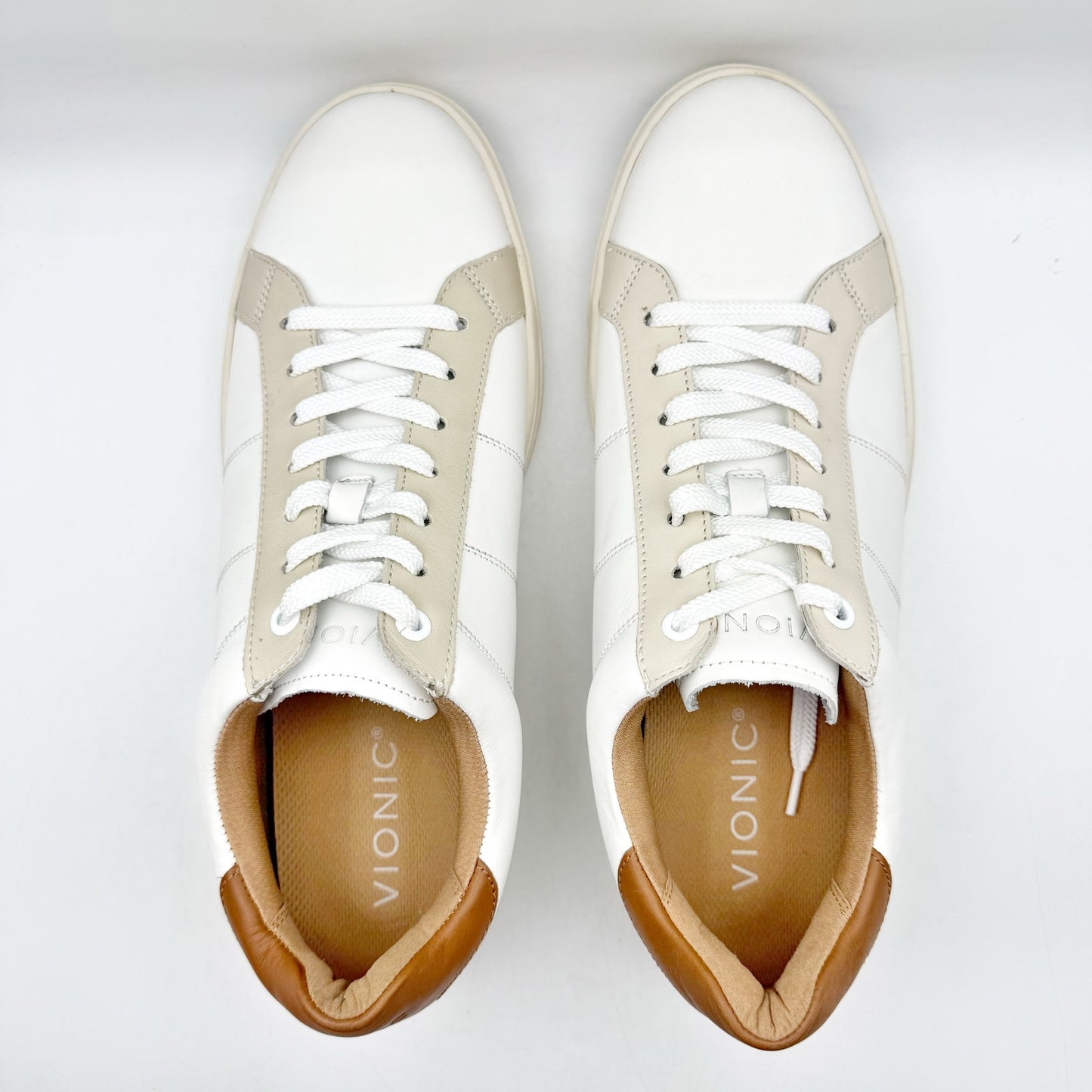 Vionic Mens Lucas ll Sneakers US 11 EU 44 White Leather NWOB