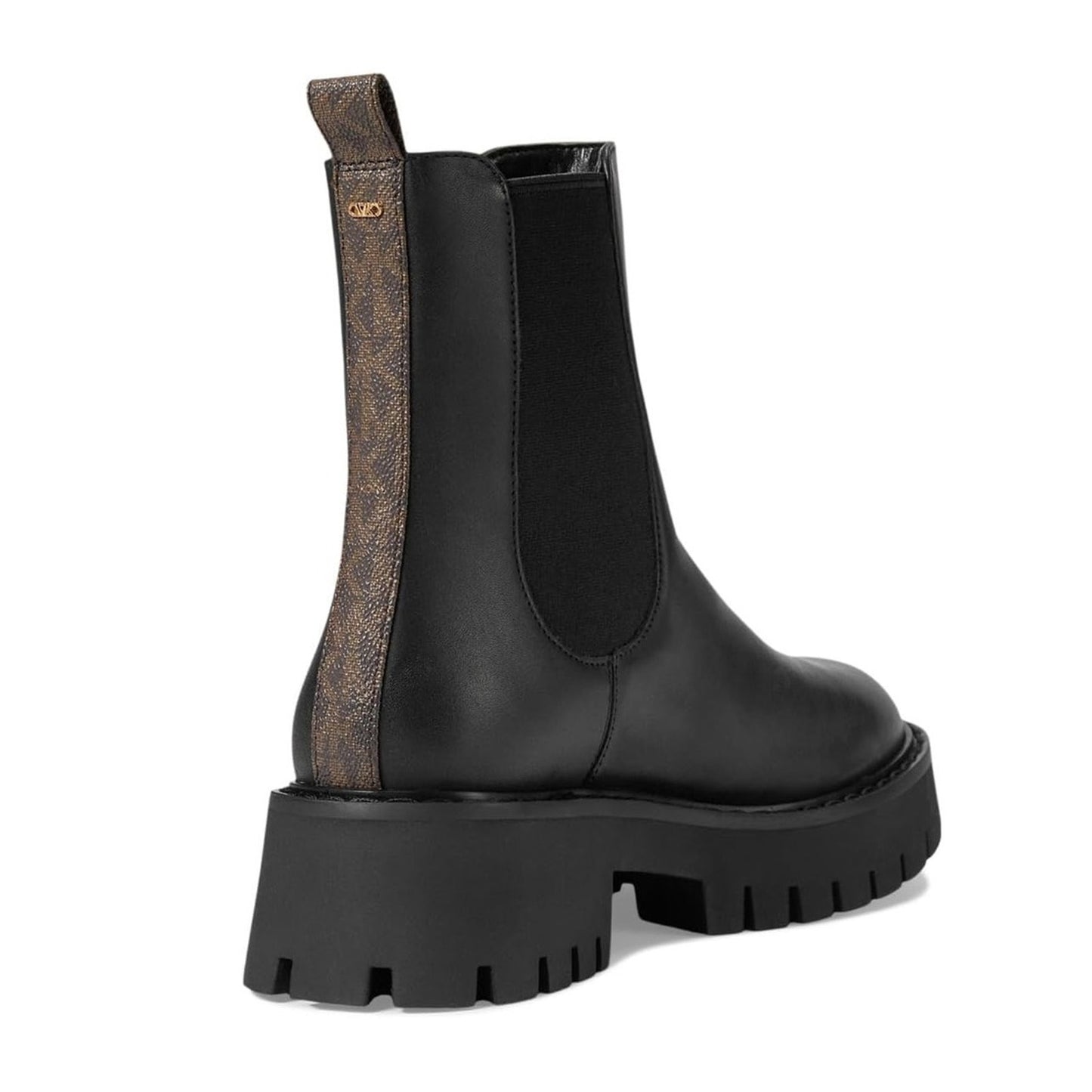 Michael Michael Kors Womens Asher Bootie US 8M Black Brown Leather Lug Ankle NIB