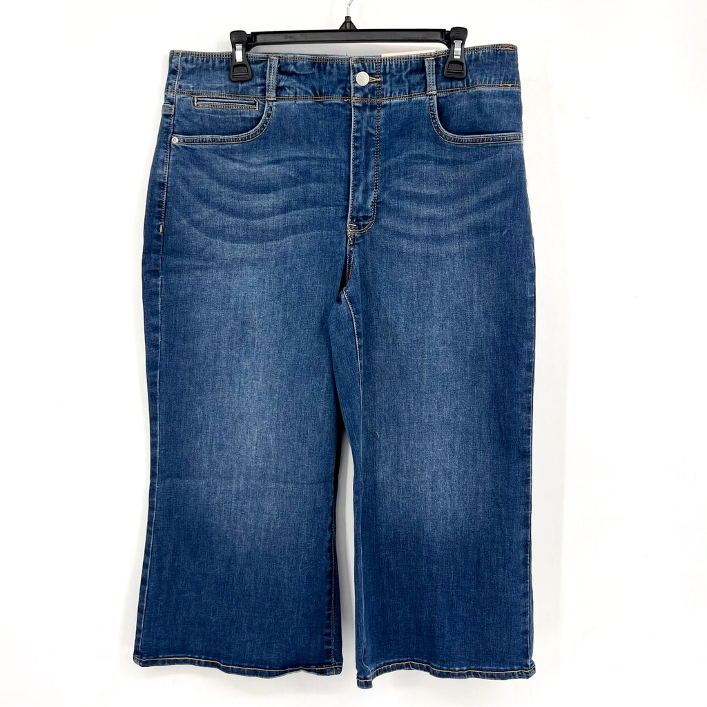 NYDJ Womens Major Wide Leg Capri Jeans 14 PETITE Serendipity Blue NWT