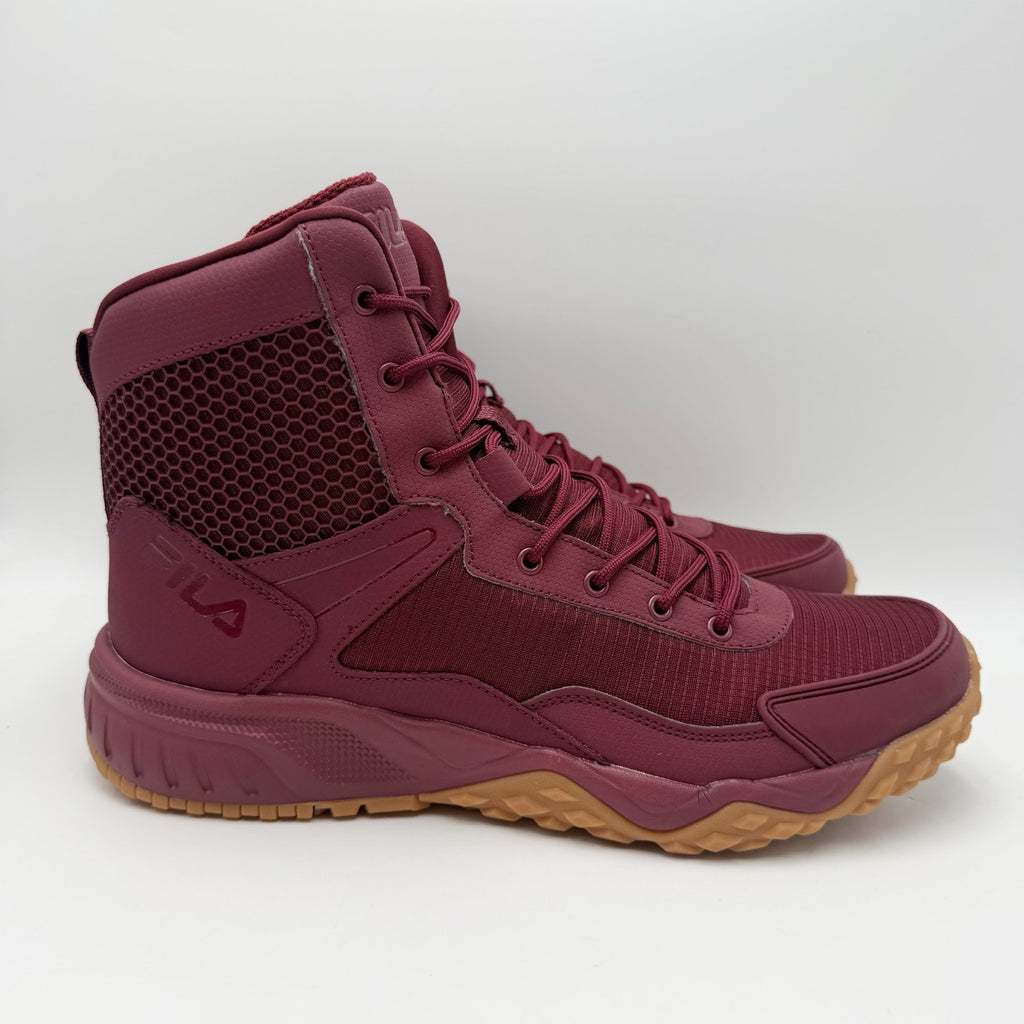 FILA Mens Chastizer Boots Size 11.5 EU 45 Red Tawn Gum Leather NIB