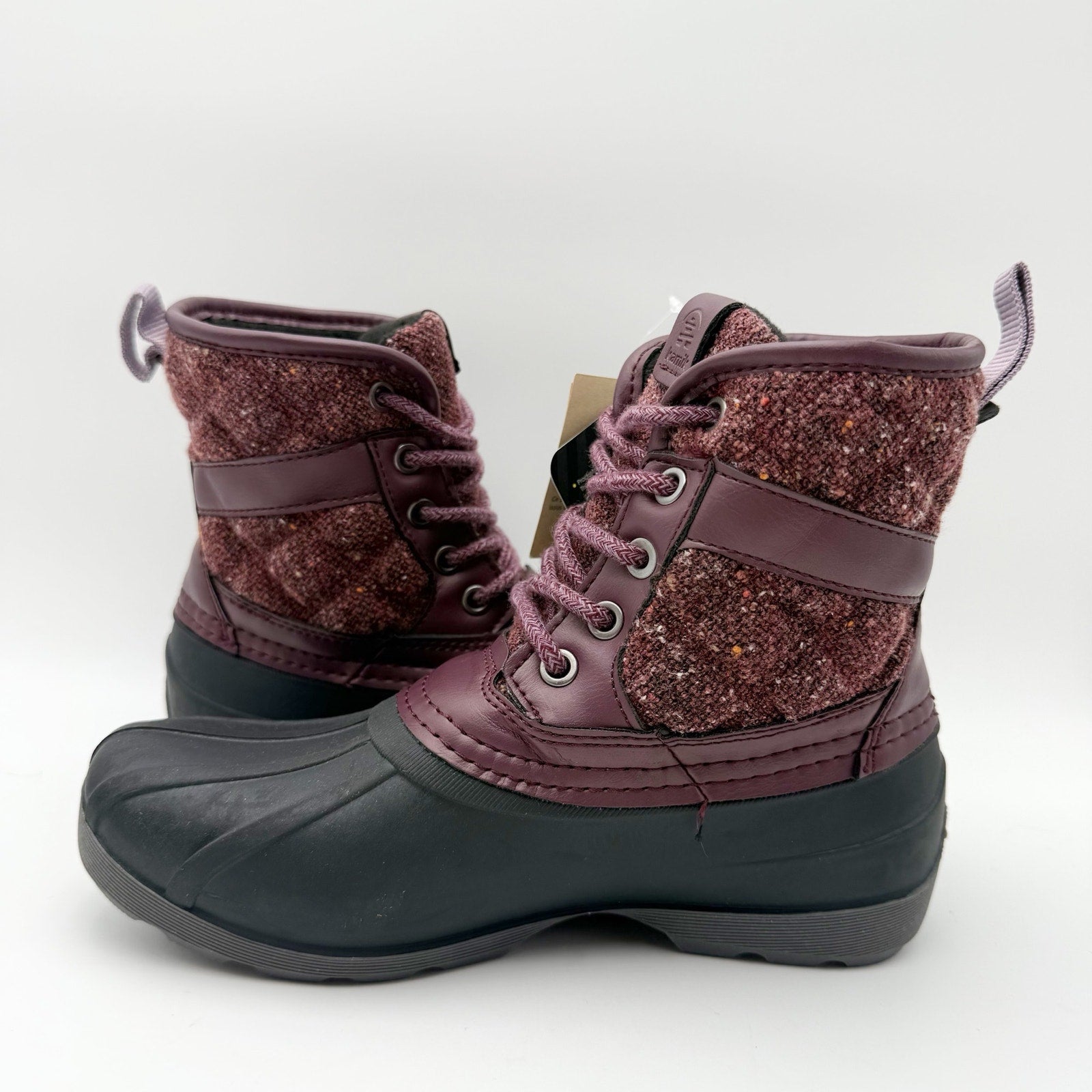 Kamik Kids Sierra Mid Winter Boots US 2 EU 33.5 Burgundy Red Black NIB