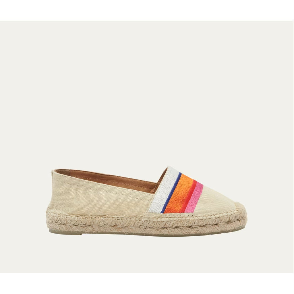 Castaner DVF Womens Klea Espadrille Flats Size 7 EU 37 Cream Pink Ribbon NWOB