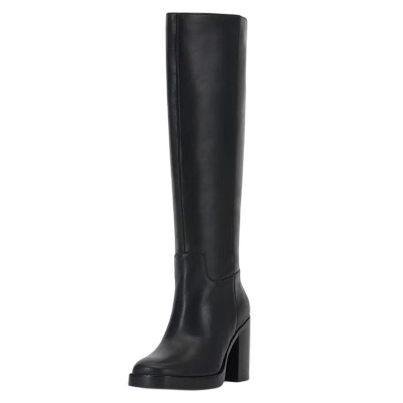 Vince Camuto Womens Gibi Knee High Boots US 8 M Narrow Calf Black Leather NWOB