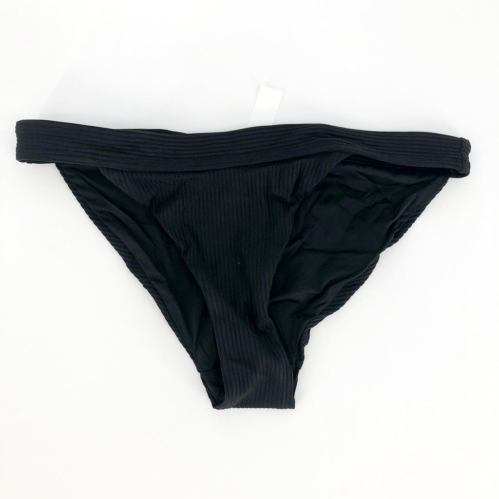 ANDIE SWIM Women's The Banded Cheeky Bikini Bottom Size XL Black Ribbed