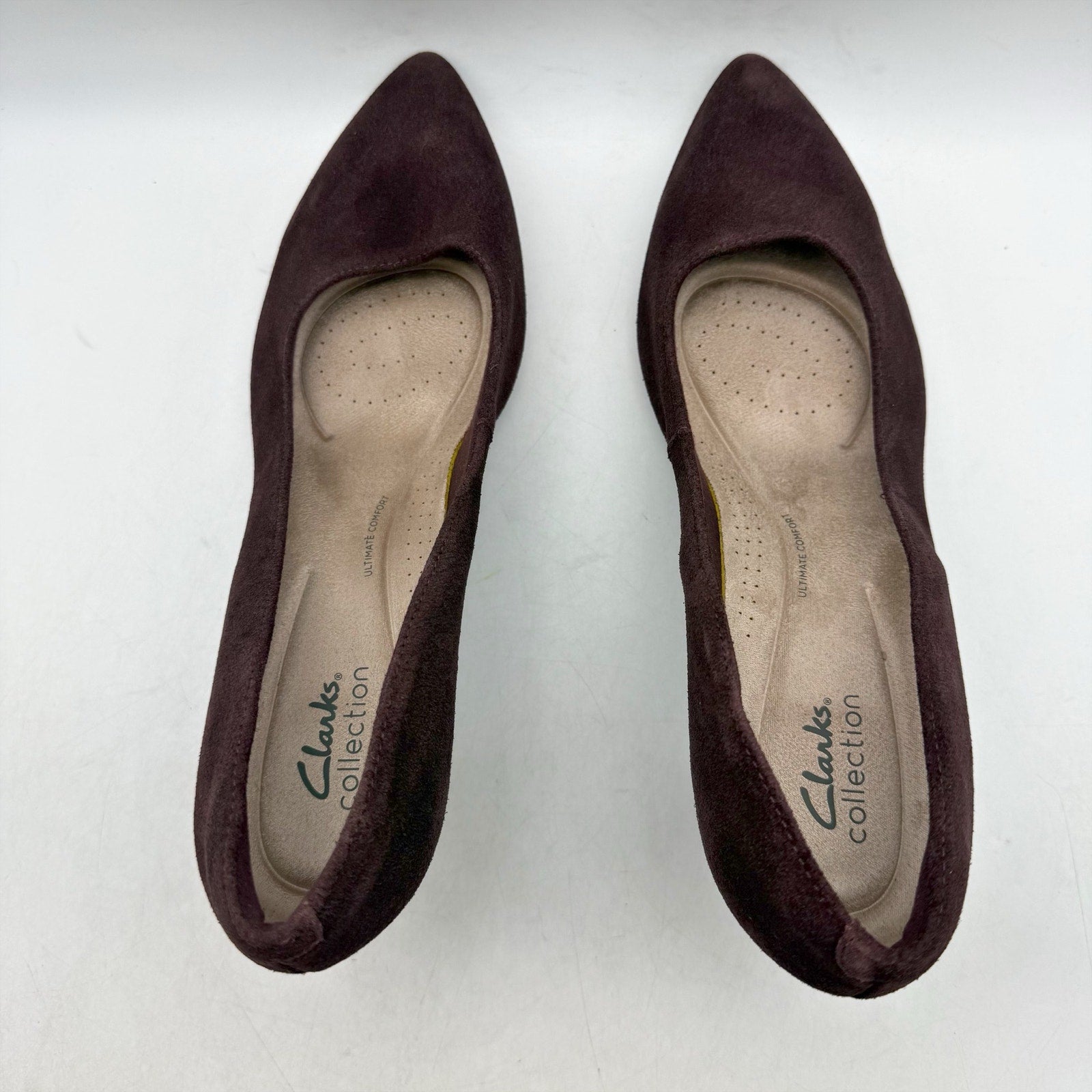 Clarks Womens Kepley Vine Pumps US 11 M Burgundy Purple Heels Suede NWOB