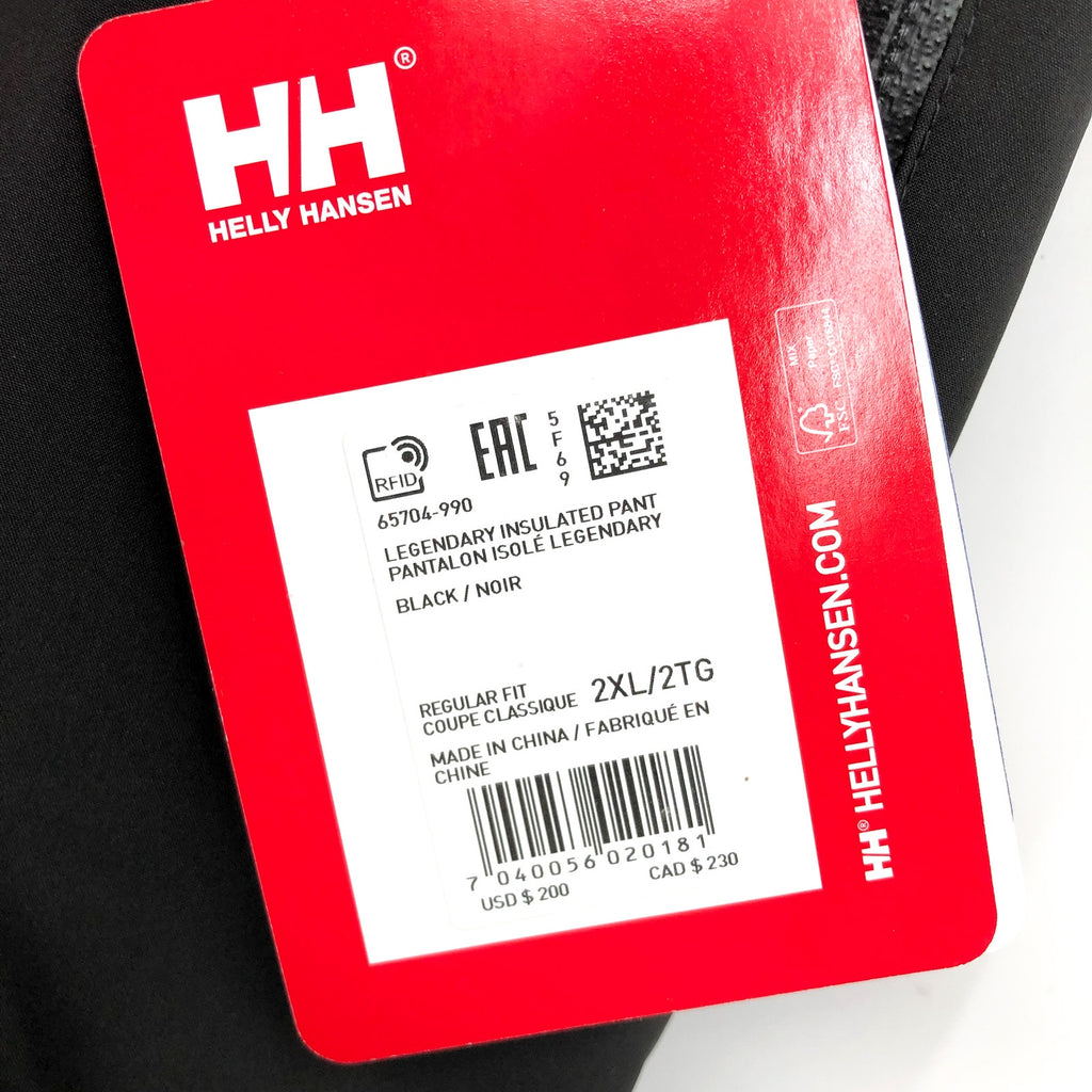HELLY HANSEN Men's Legendary Insulated Pants XXL Black Waterproof Primaloft NWT