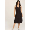 XCVI Women's Gibbon Tank Dress 2.0 Small Black V Neck Sleeveless Pockets NWT