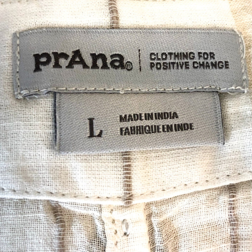 PRANA Women's Marina Bay Tunic Large White Swim Cover Up Short Sleeve NWT