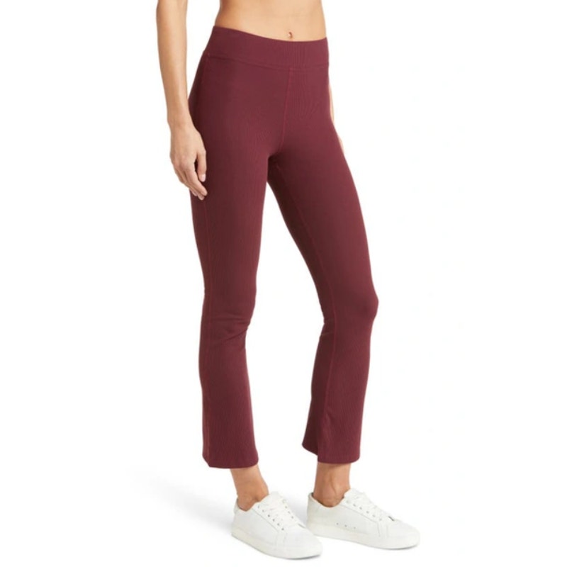 OUTDOOR VOICES Womens Kick Flare Pants XXS Red Shiraz Superform Rib NWT
