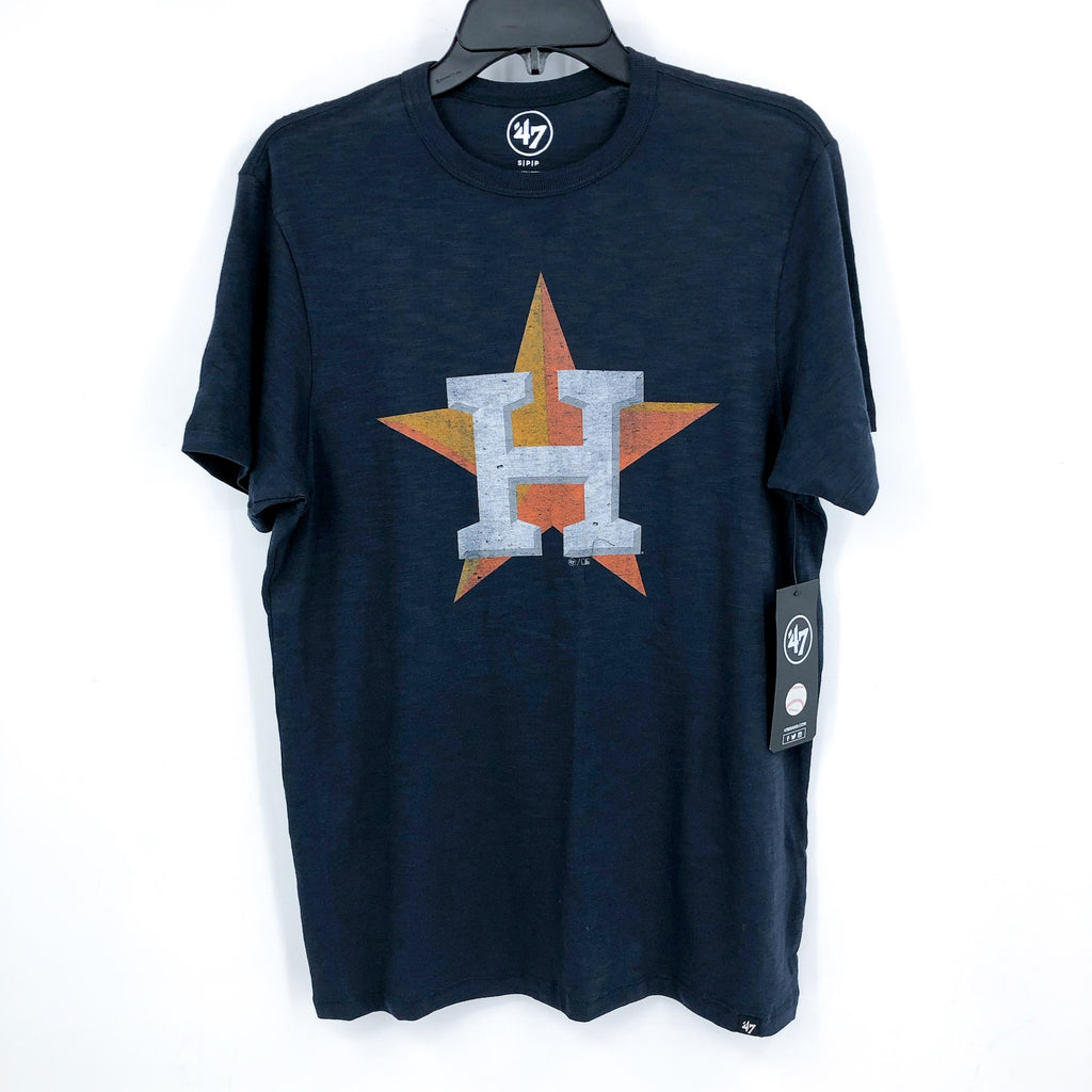 47 BRAND Mens Houston Astros Grit Scrum T Shirt Small Navy Blue Short Sleeve NWT
