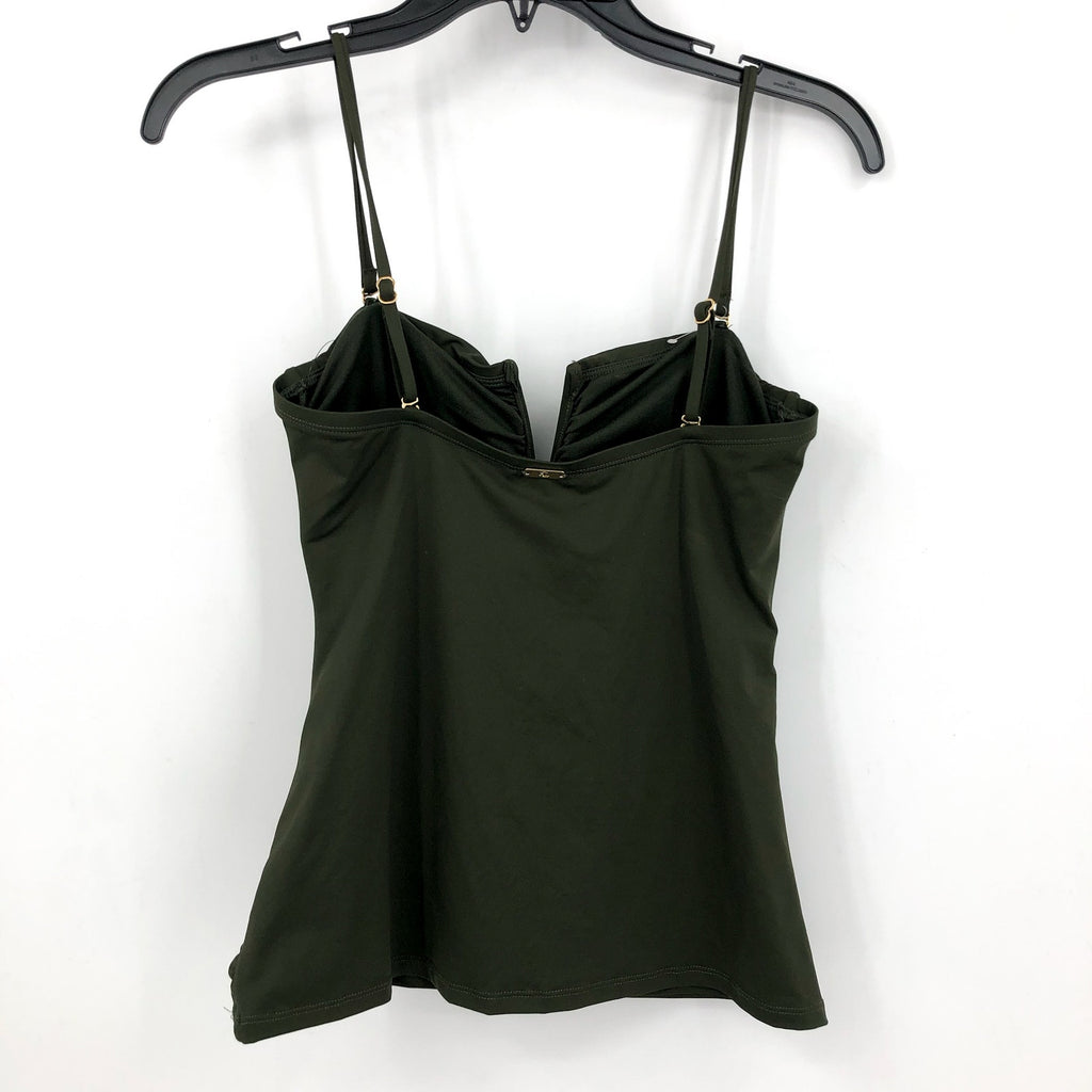 LAUREN RALPH LAUREN V Wire Bandini Swim Top Size 16 Olive Green Beach Club NWT