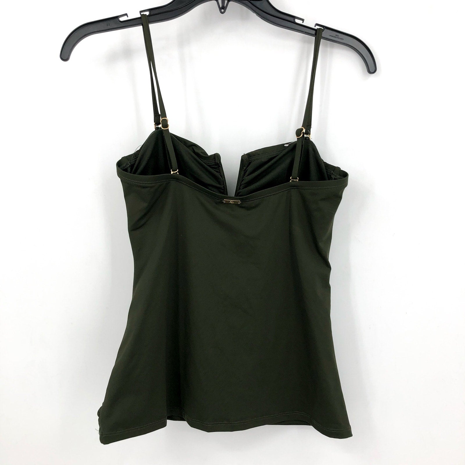 LAUREN RALPH LAUREN V Wire Bandini Swim Top Size 16 Olive Green Beach Club NWT