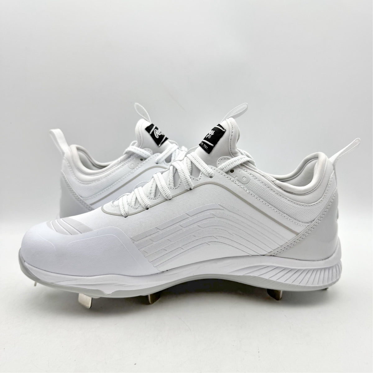 Rawlings Men Bullpen Low Baseball Cleats Size 13 White Gray Metal T4595 NWOB