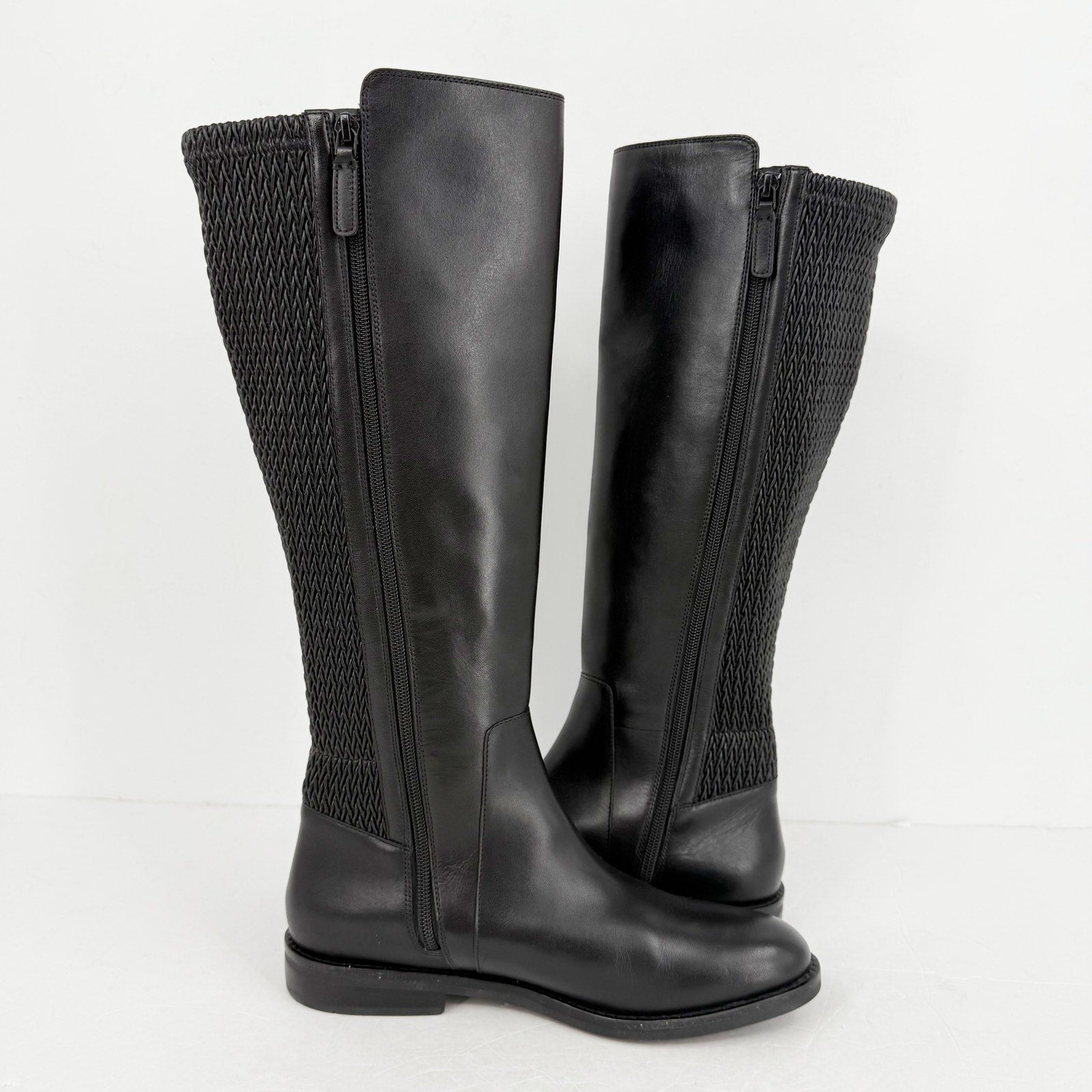 Cole Haan Womens Clover Knee High Boots US 11 M EU 42 Black Leather NIB