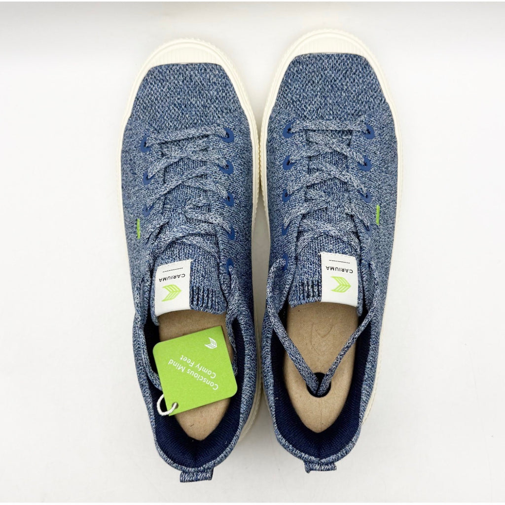 Cariuma IBI Low Casual Sneakers Mens 10 Womens 11.5 Stone Blue Bamboo Knit NIB