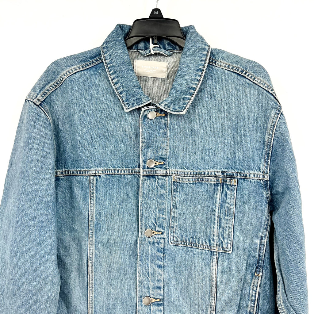 EVERLANE Unisex Everyone Denim Jacket Small Broken in Blue Organic Cotton NWT