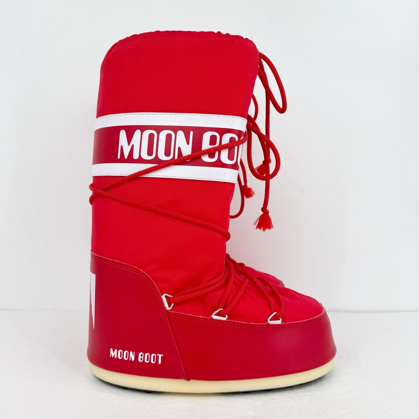 Moon Boot Womens Icon Tall Nylon Snow Boots EU 42/44 US 10-11.5 Red NWOB