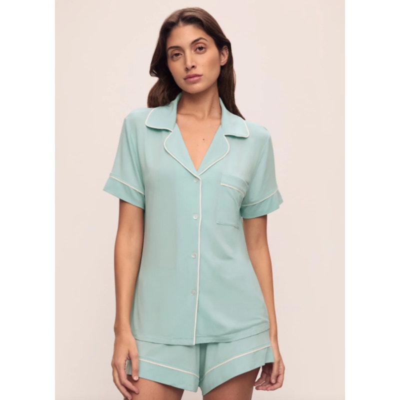EBERJEY Giselle Relaxed Shorts PJ Set Small Canal Blue Tencel Modal NWT