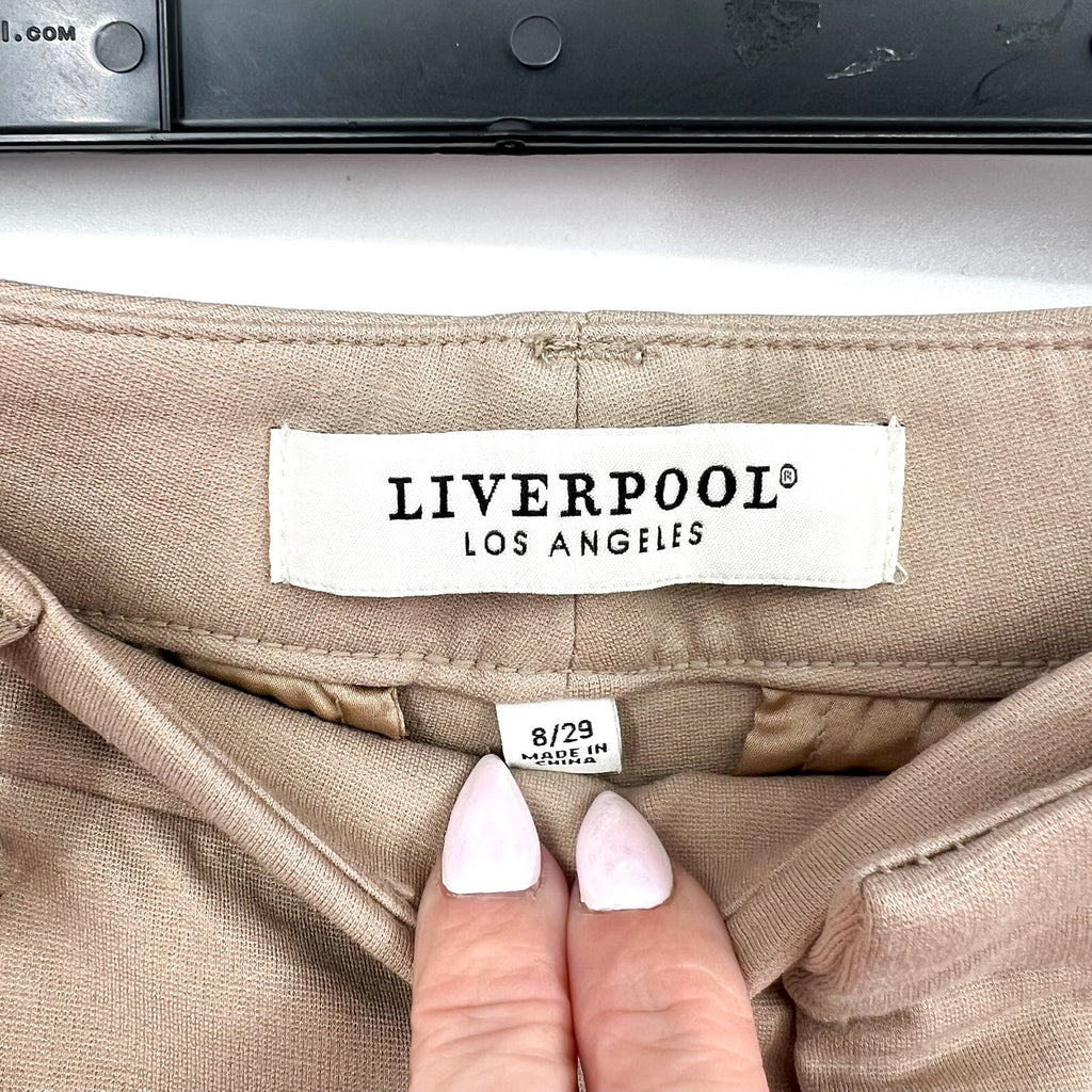 LIVERPOOL Women's Kelsey Crop Trouser Pant Size 8/29 Biscuit Tan NWT