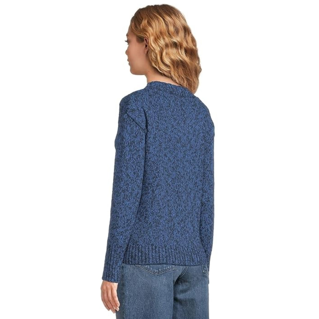 L.L BEAN Women's Cotton Ragg Sweater Medium Classic Navy Blue Crewneck NWT