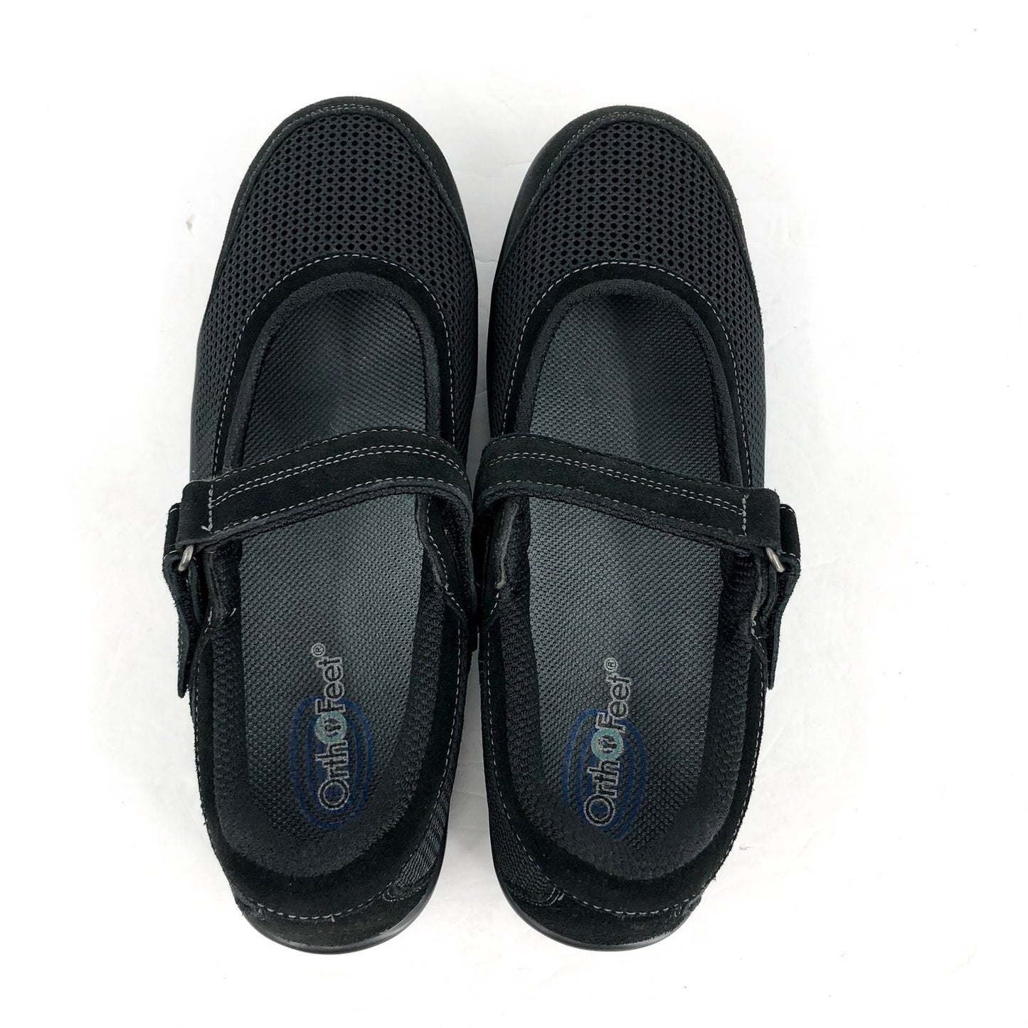 ORTHOFEET Womens Chattanooga Mary Jane Flat US 11 Narrow Black Suede NIB