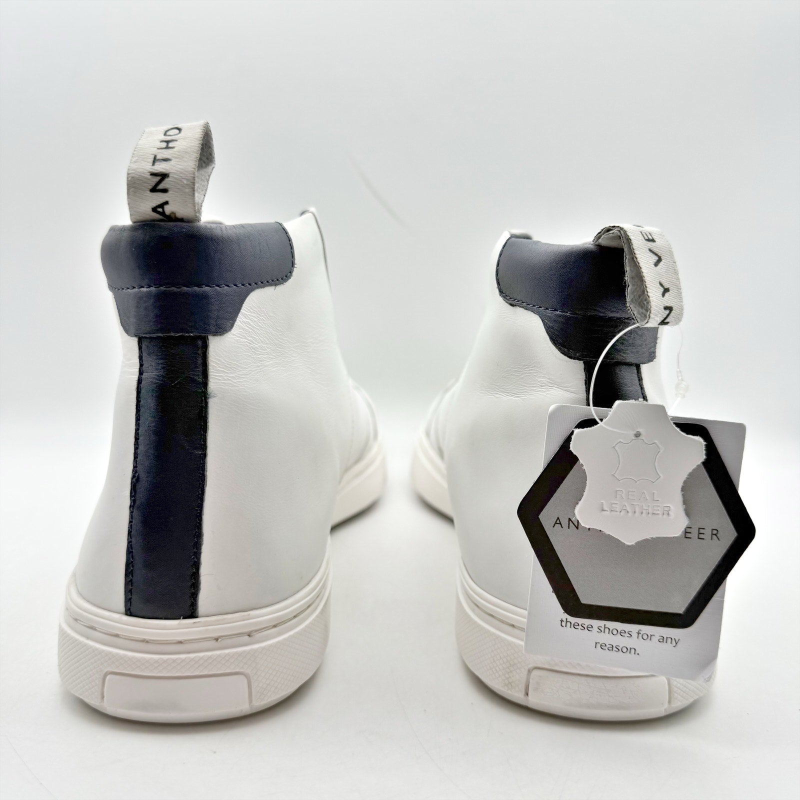 Anthony Veer Mens Kips High-Top Sneakers US 10.5 EU 43.5 White Leather NWOB