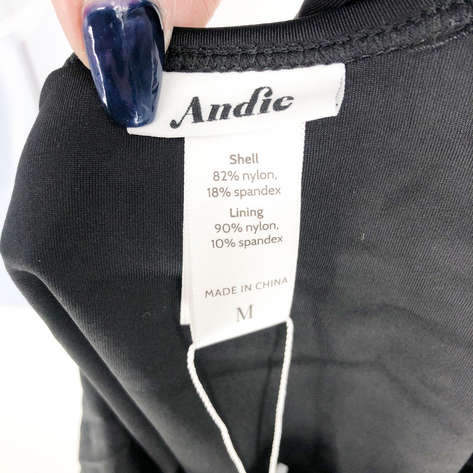 ANDIE SWIM Sardinia One Piece Swimsuit Medium 8-10 Black Plunge Deep Back NWT