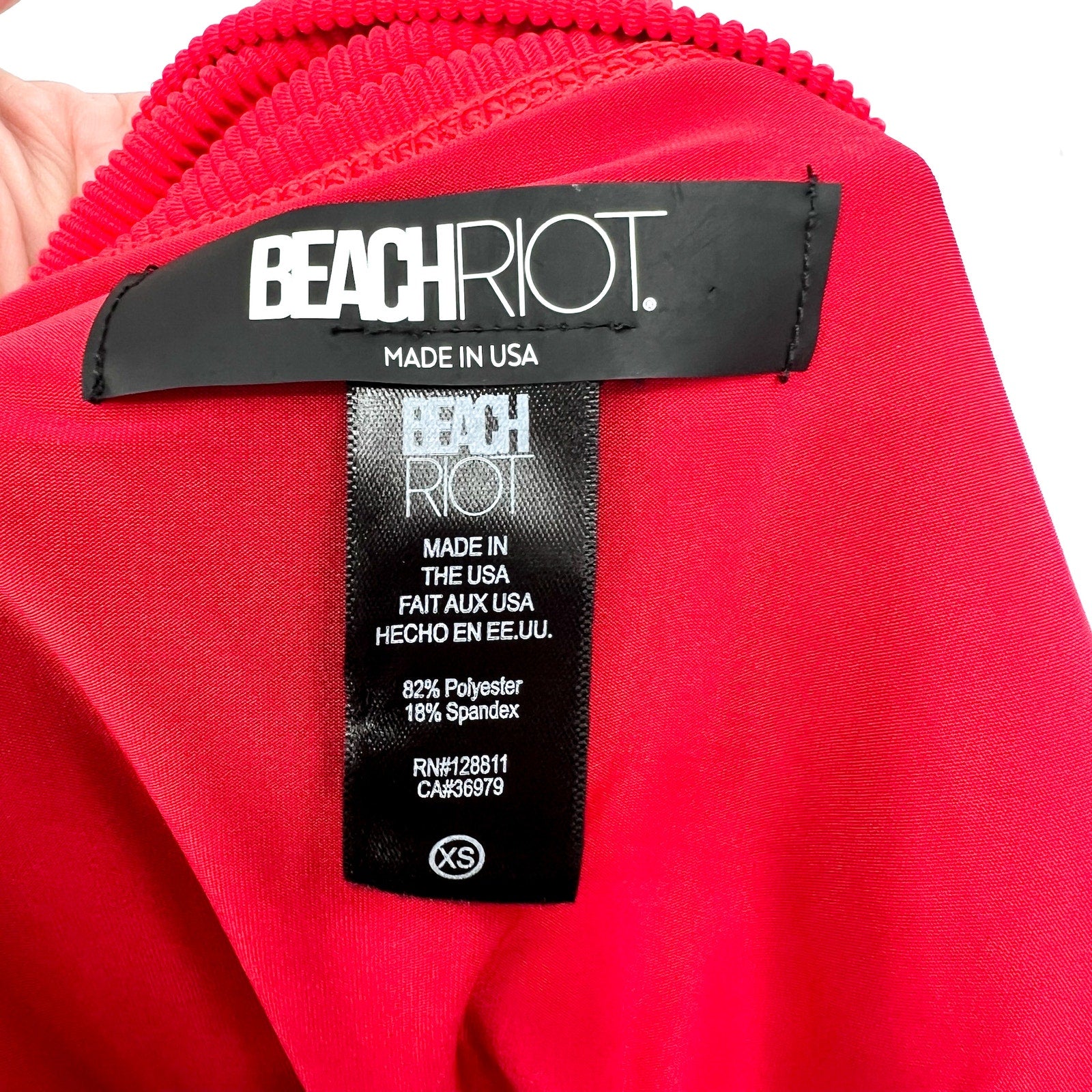 BEACH RIOT Women's Highway Bikini Bottom XS Red Ribbed High Waist NWOT