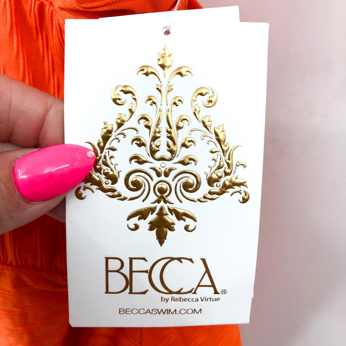 BECCA Women's Catalonia One Piece Swimsuit Small Carrot Orange Asymmetrical