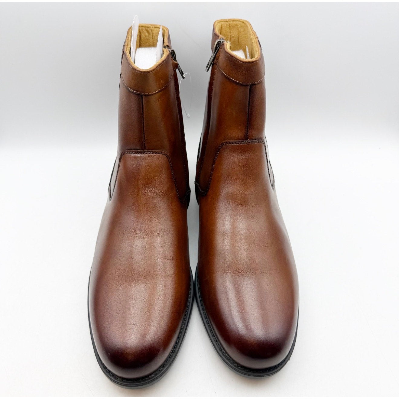 Florsheim Mens Midtown Plain Toe Boots US 8.5 EEE (3E) Brown Cognac Leather NIB