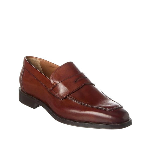 Bruno Magli Mens Nathan Penny Loafers US 11 EU 44 Brown Leather NIB