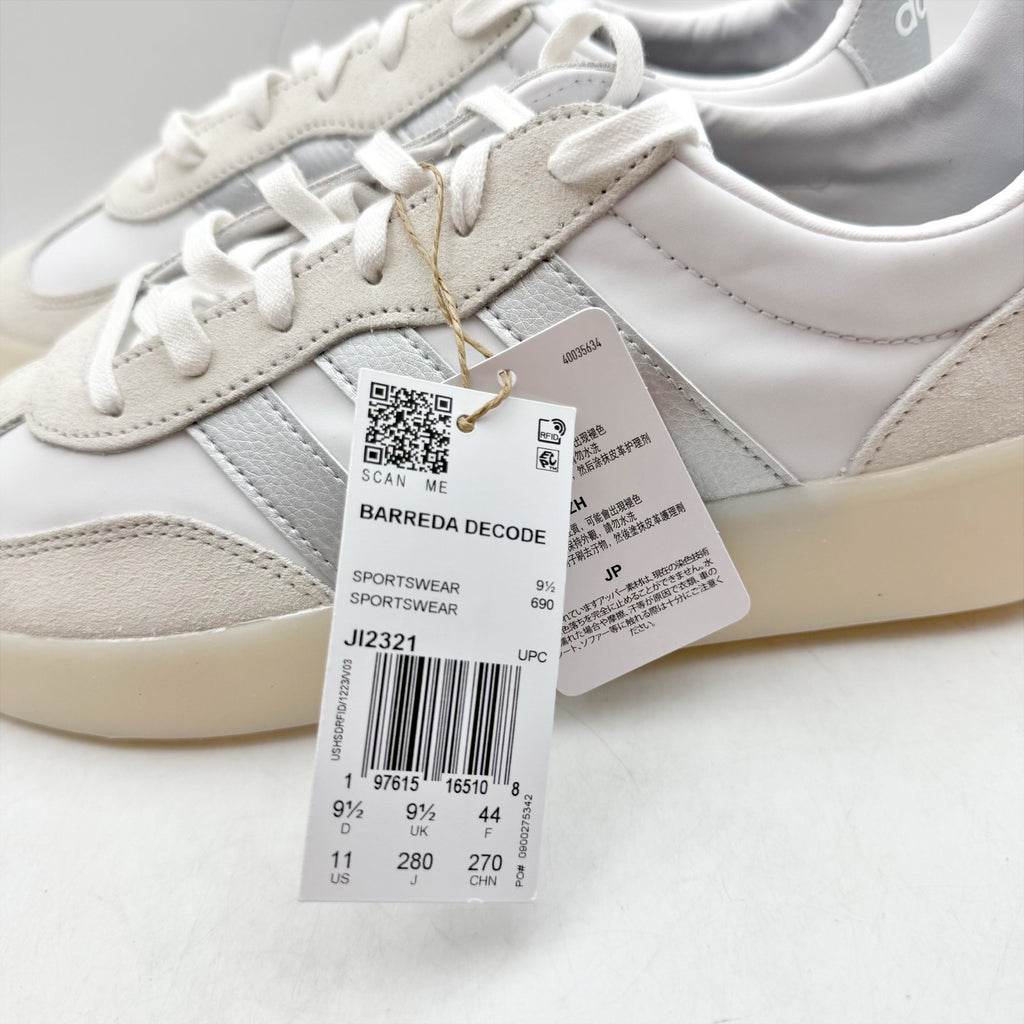 Adidas Womens Barreda Decode Casual Sneakers SIZE 11 White Silver Suede NIB