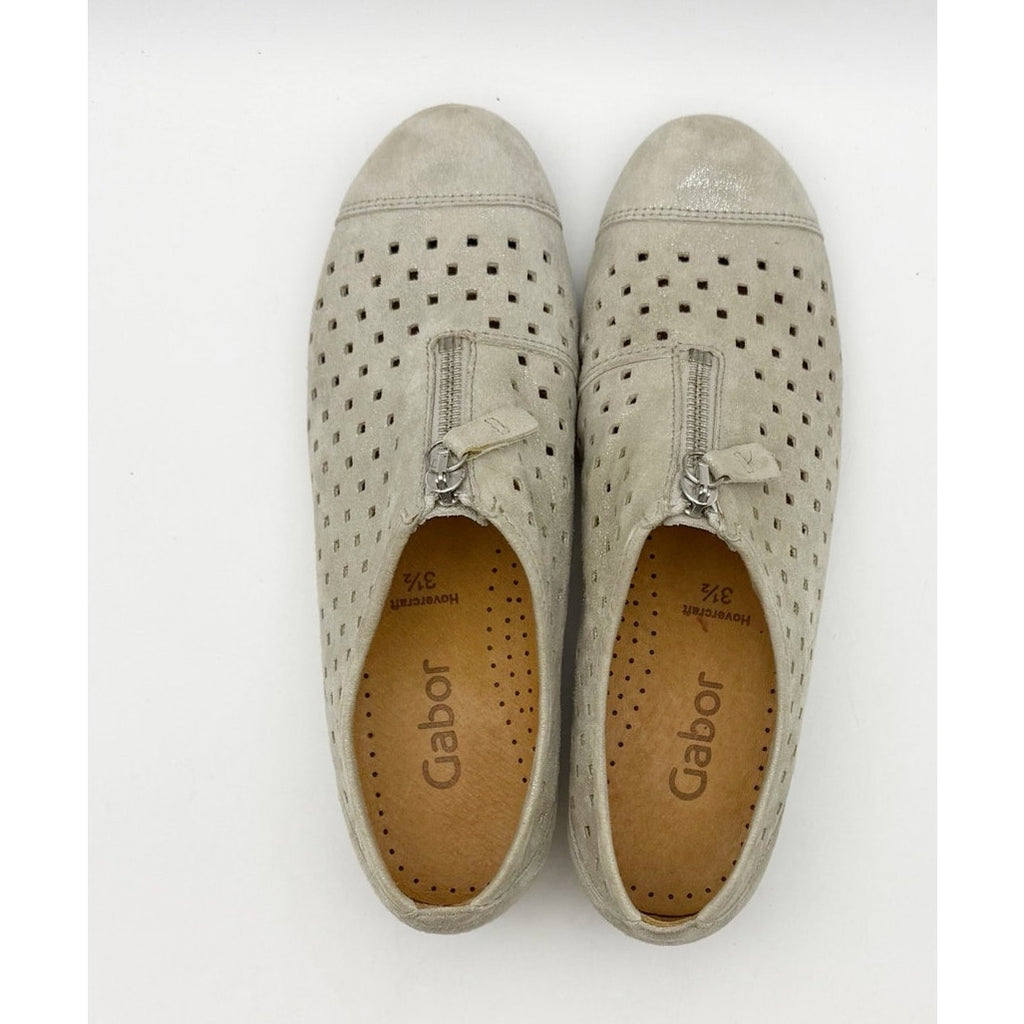 Gabor Womens 84.164 Hovercraft Flats Shoes US 6 UK 3.5 Grey Nubuck Leather NWOB