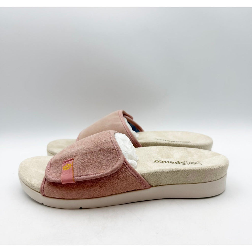 SPENCO Women's Charlotte Cloud Slide Sandals Size 6.5 Pink Coral Suede NIB