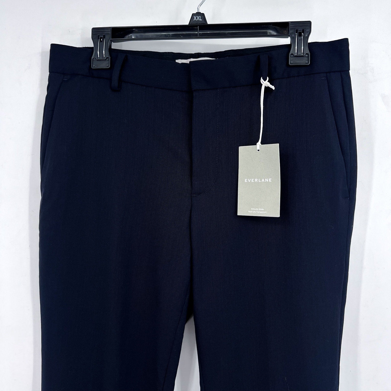 EVERLANE Men's The Italian Wool Pants 34x34 Navy Stretch Flat Front NWT