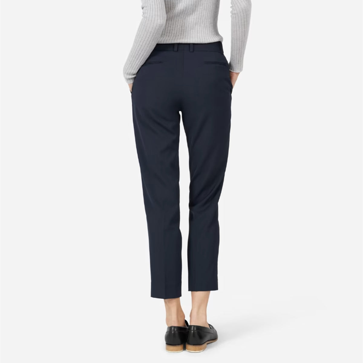 EVERLANE Women's The Italian GoWeave Crop Trouser Pants Size 10 Navy Blue NWT