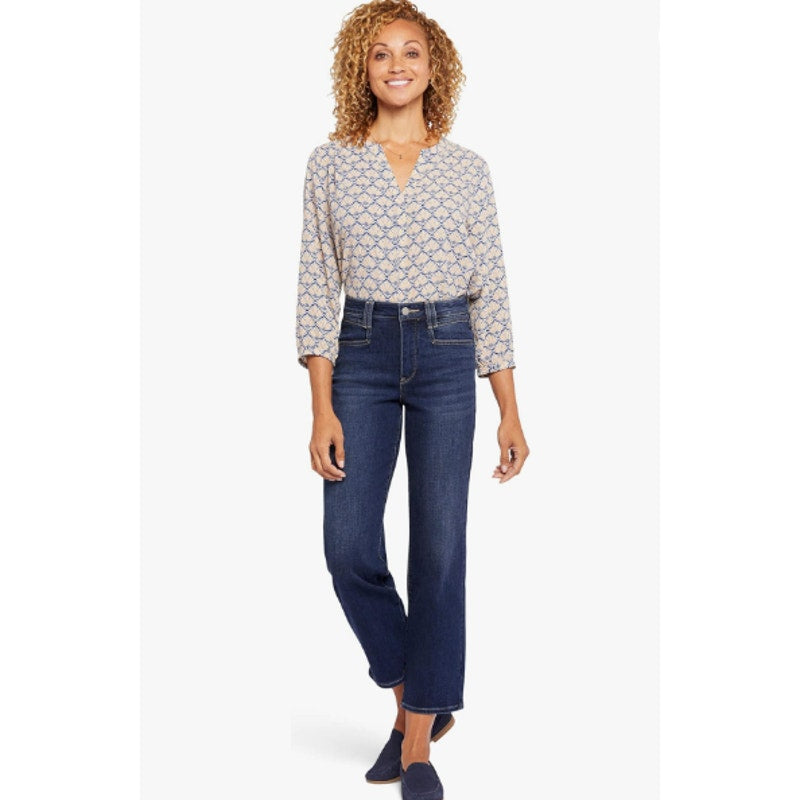 NYDJ Womens Straight Ankle Jeans Size 8 Blue Wonderland Relaxed NWT
