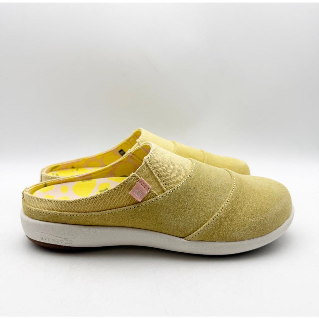 Spenco Women's Siesta Bokeh Layered Clogs Size 8 WIDE Yellow Slip-On NIB