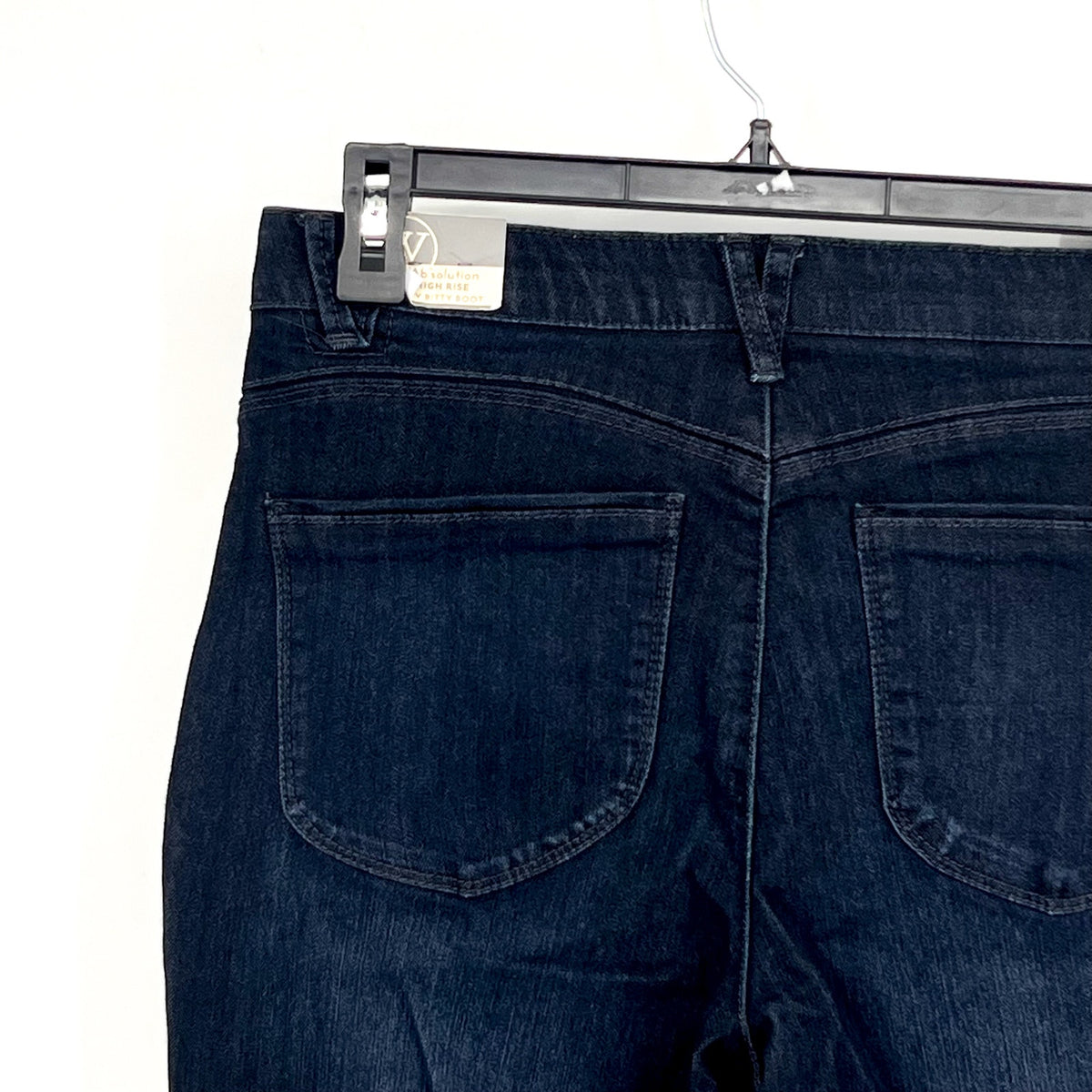 WIT & WISDOM Ab'Solution Itty Bitty Bootcut Jeans Size 8 Very Dark Blue NWT