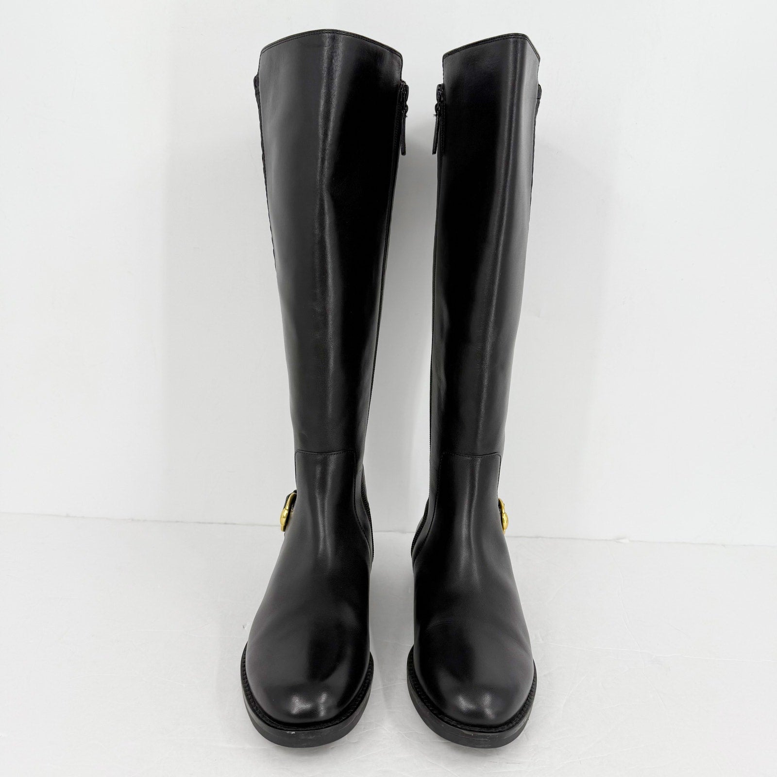 Cole Haan Womens Clover Knee High Boots US 7 M EU 37.5 Black Leather NWOB