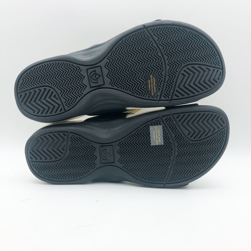 Spenco Womens Vista Slip On Sandals US 7.5  Black Leather APMA Comfort NIB